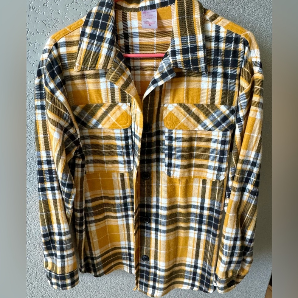 No Boundaries Juniors Plaid Shacket